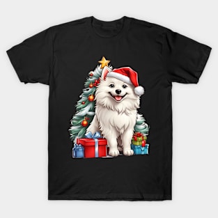 Christmas American Eskimo Dog Santa Hat Xmas Family Sweater T-Shirt